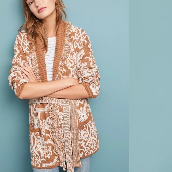 Anthropologie Sweaters - Anthropologie Akemi + Kin Fringed Intarsia Cardigan Sweater
